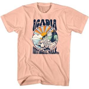 Acadia Park Lighthouse Sunset Unisex T Shirt